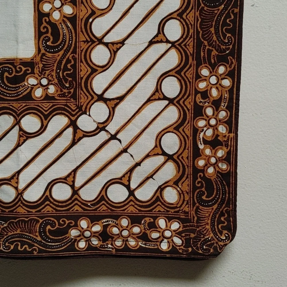 Brown & Off-White Batik Pillow Cover 25.5x24.5